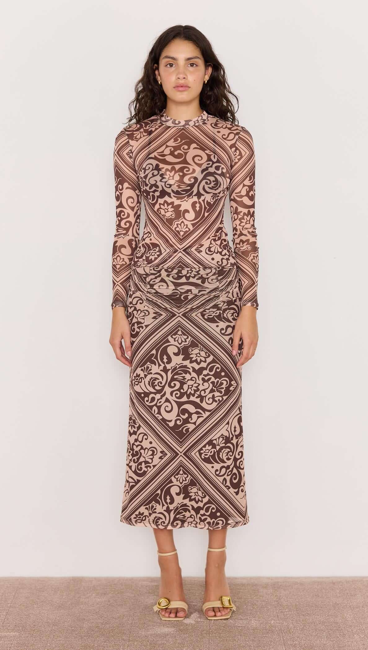 MINKPINK Lumi Mesh Midi Skirt