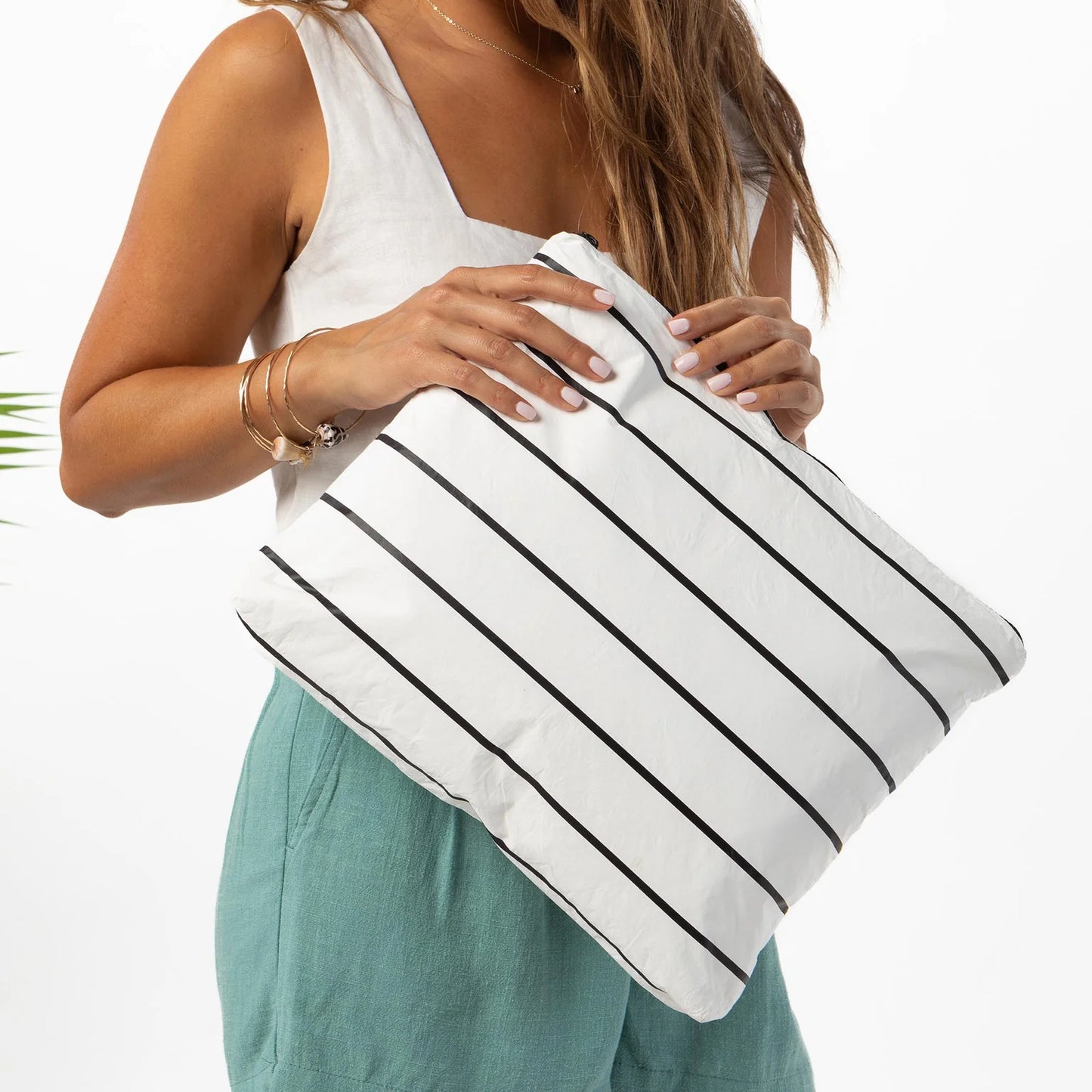 Aloha Collection Max Pouch Pinstripe Black on White