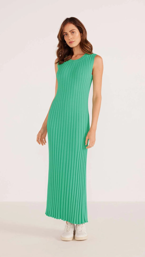 Mink Pink Lori Rib Knit Midi Dress Spearmint