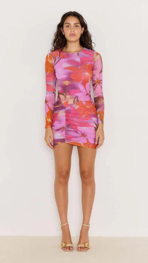 MINKPINK Sierra Mesh Mini Dress Absract Floral