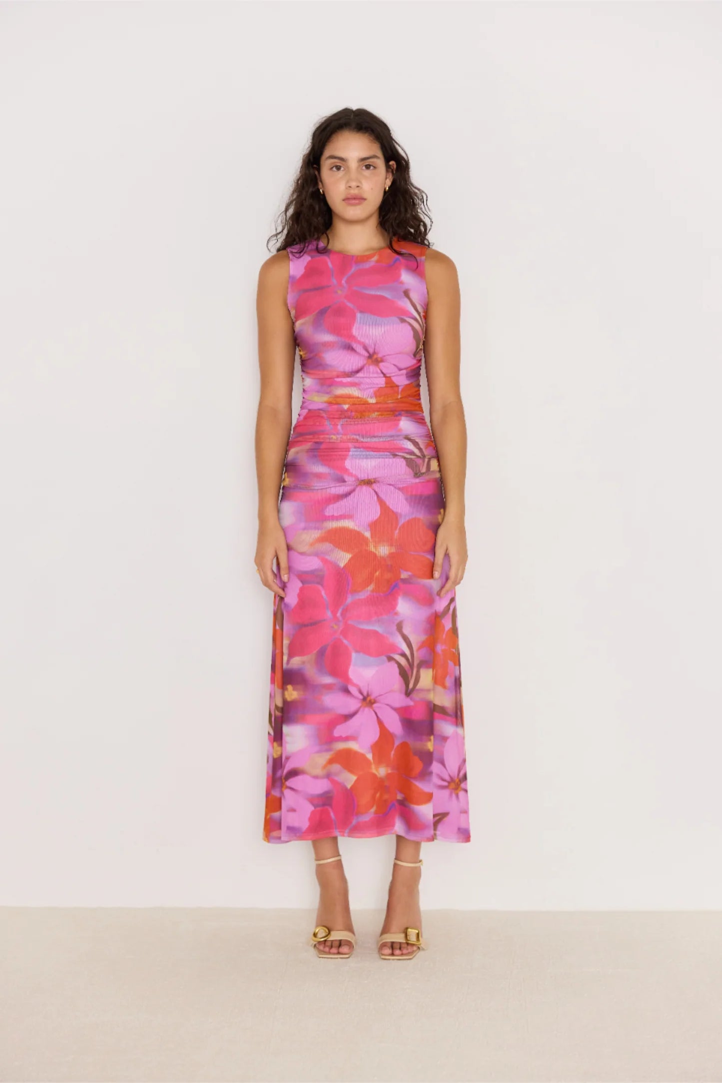 abstract mesh midi dress MINKPINK Sierra Mesh Midi Dress Abstract Floral The Wander Shop