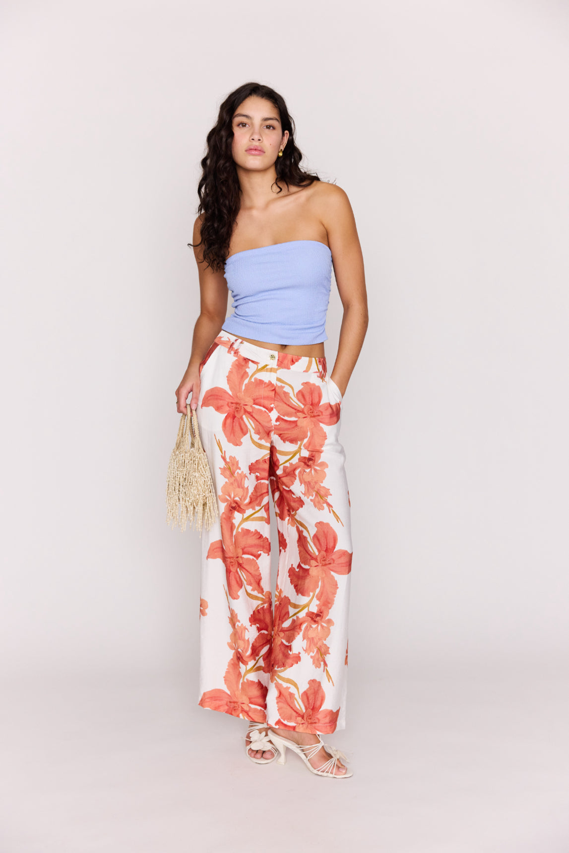 MINKPINK Luna Strapless Top Powder Blue