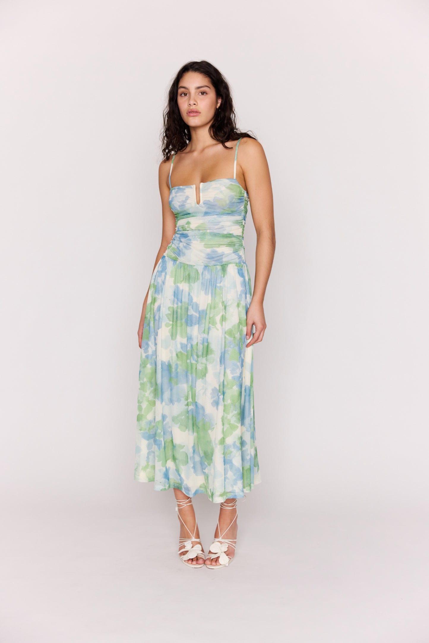 MINKPINK Carrie Mesh Maxi Dress in Green, Blue MINKPINK Carrie Mesh Maxi Dress in Green, Blue
