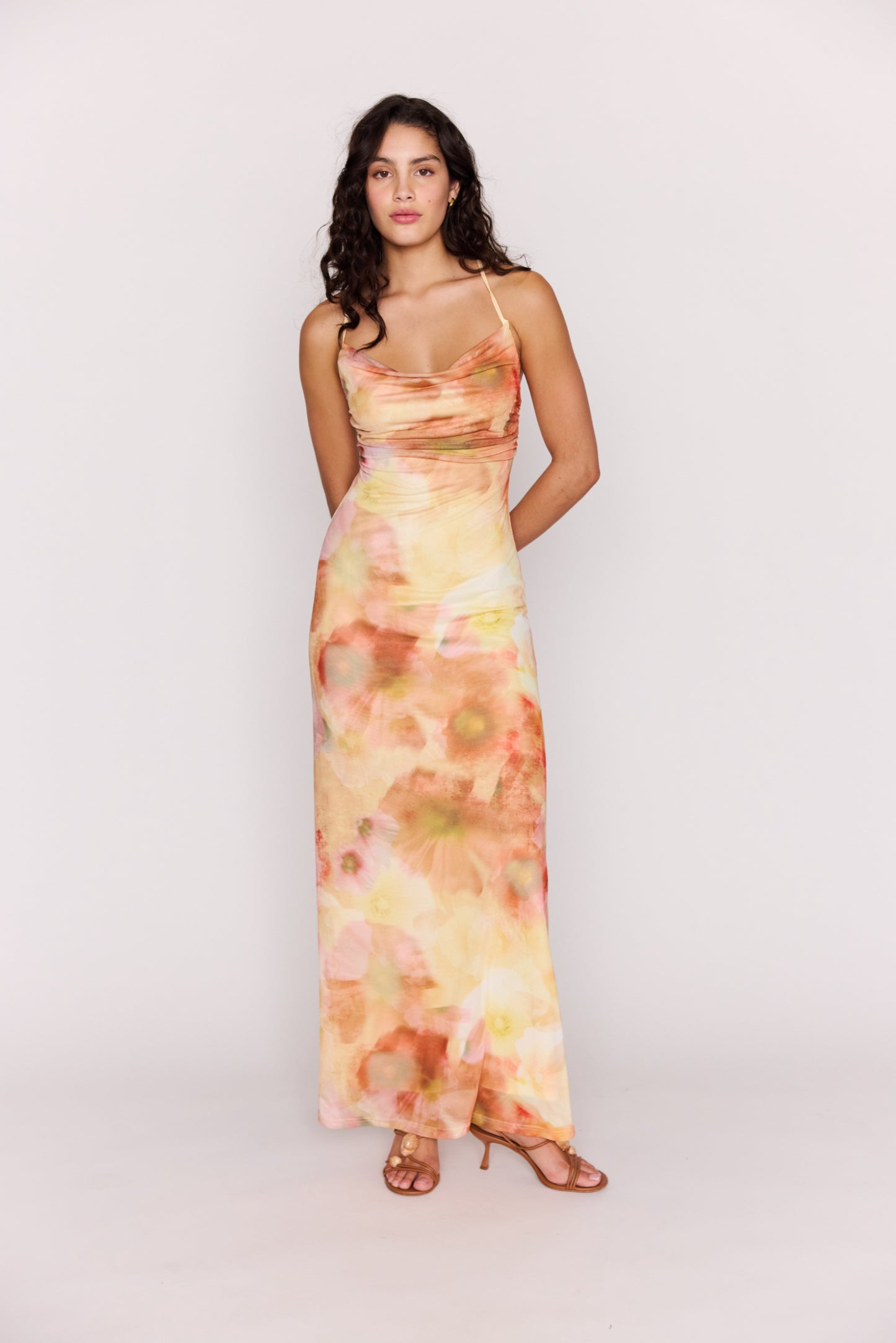 MINKPINK Aria Mesh Maxi Dress Watercolor Floral