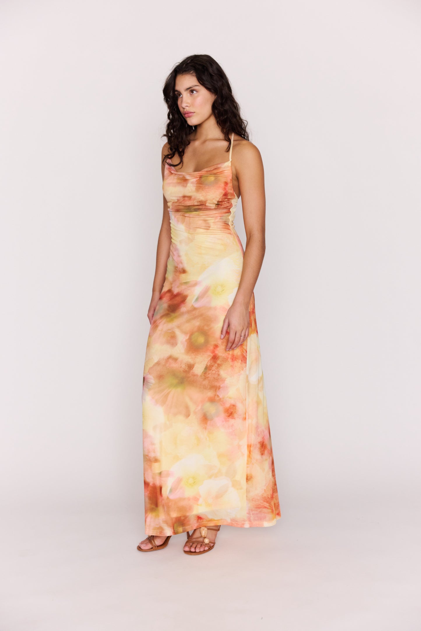 MINKPINK Aria Mesh Maxi Dress Watercolor Floral