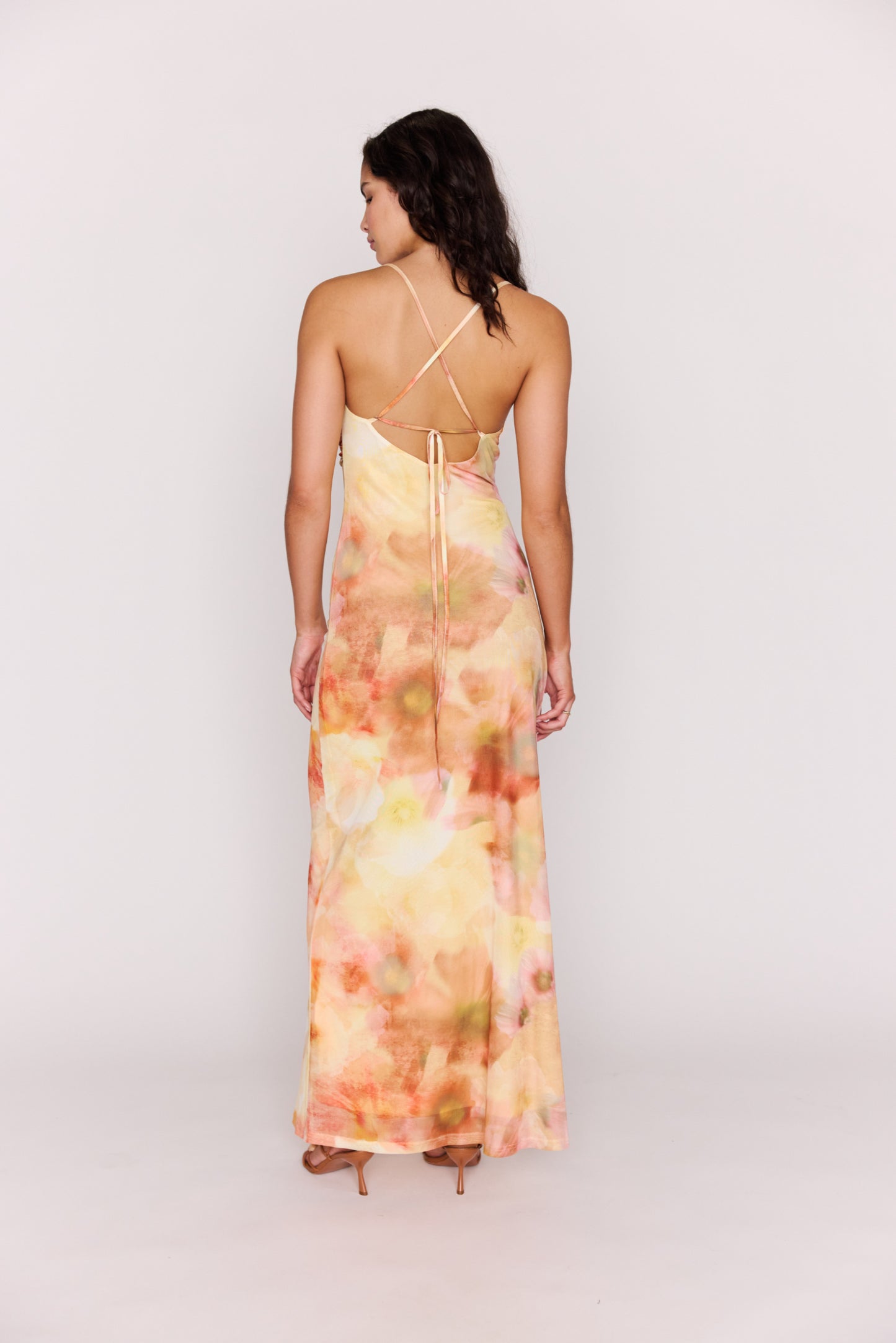 MINKPINK Aria Mesh Maxi Dress Watercolor Floral