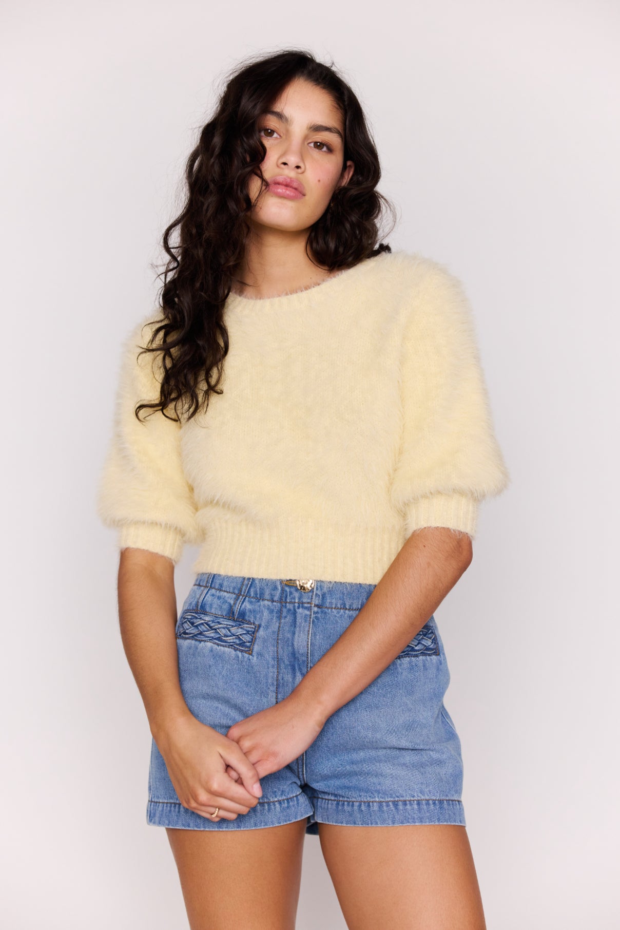 MINKPINK Phoebe HIgh Waisted Denim Shorts