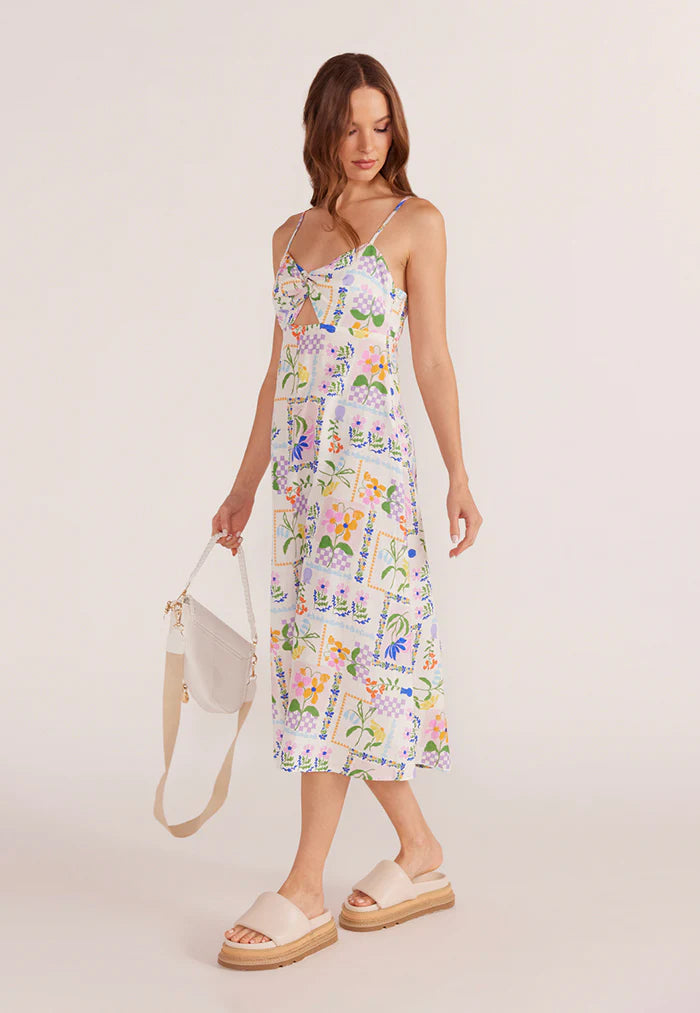 Mink Pink Nikita Twist Midi Dress Picnic Print