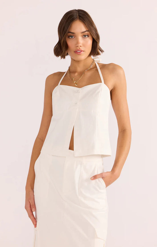 MINKPINK Imogen Drill Bustier Top White