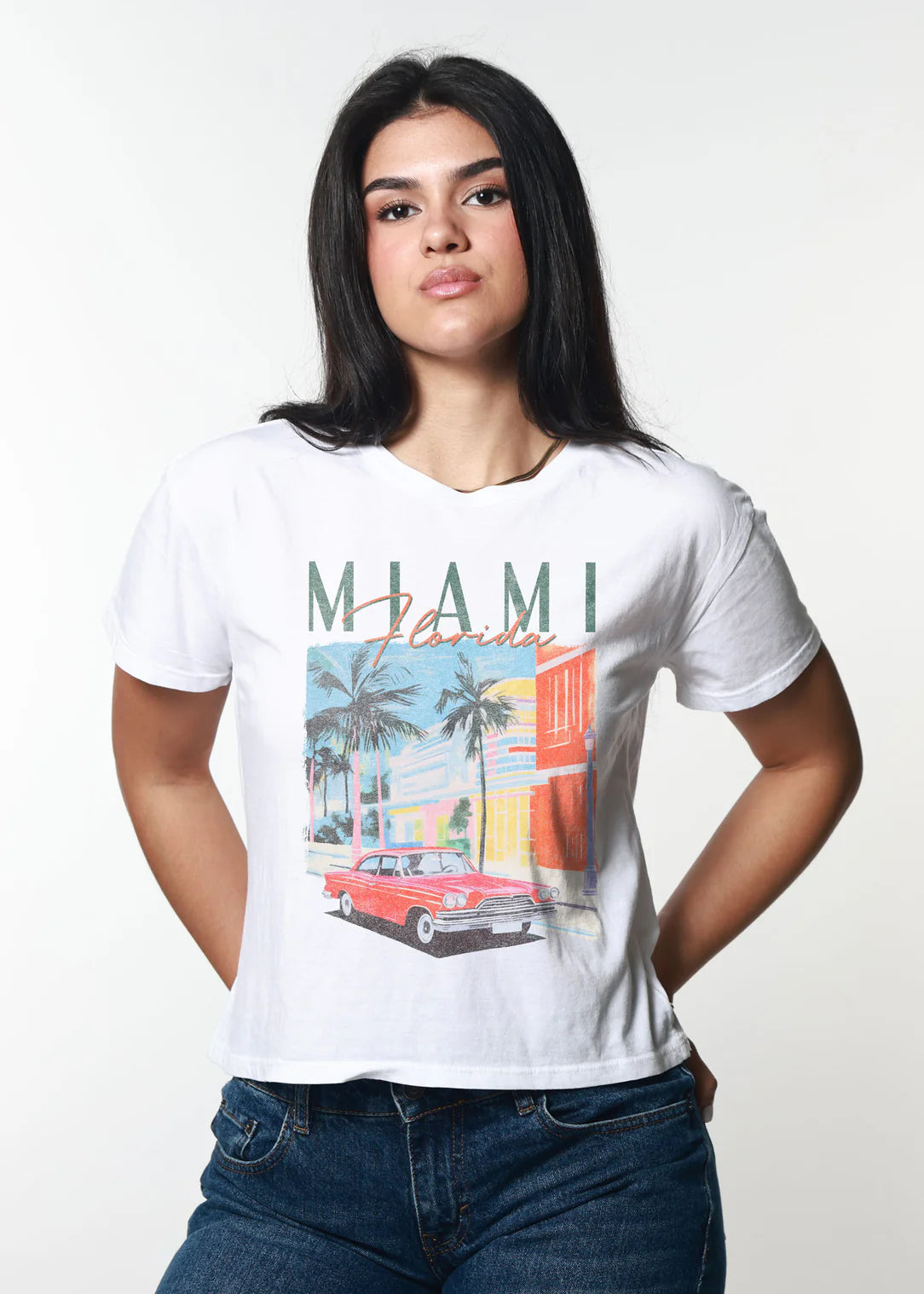 Girl Dangerous  Miami Car Crop Graphic Tee