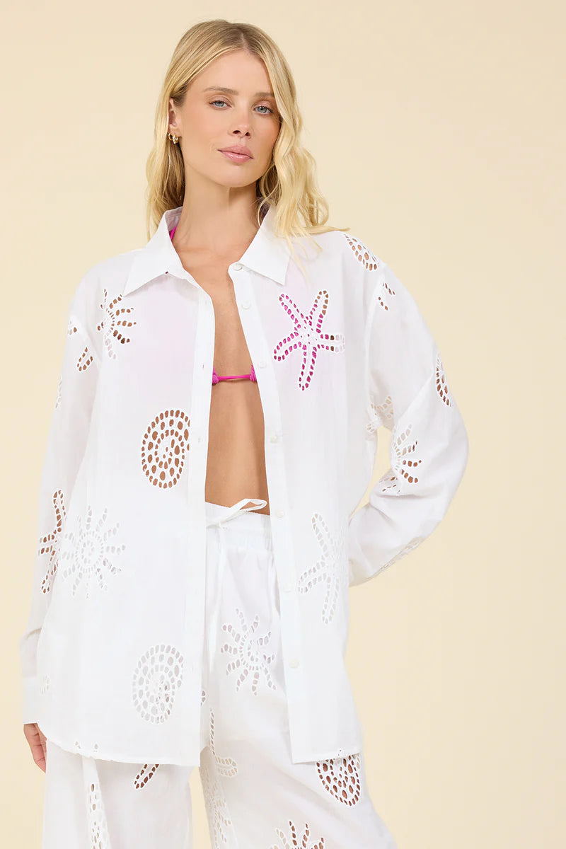 Surf Gypsy Ocean Eyelet Button Down