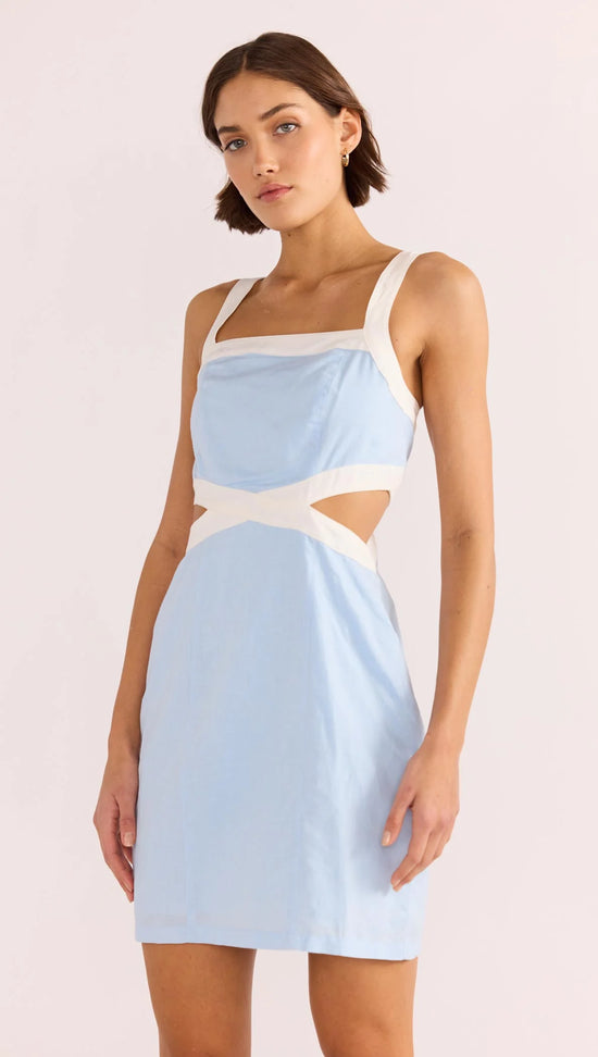 Load image into Gallery viewer, MINKPINK Contrast Mini Dress Sky Blue
