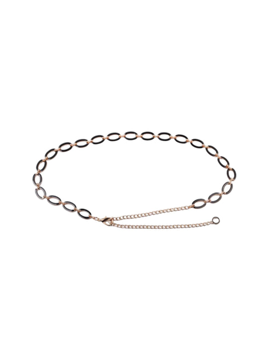 Oval Ring Chain Belt Black