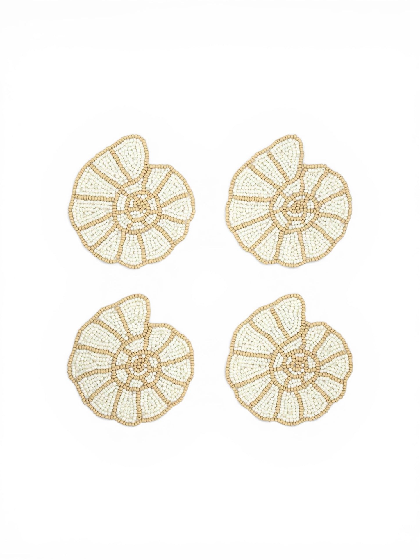 Shell Beaded Coasters - Set of 4