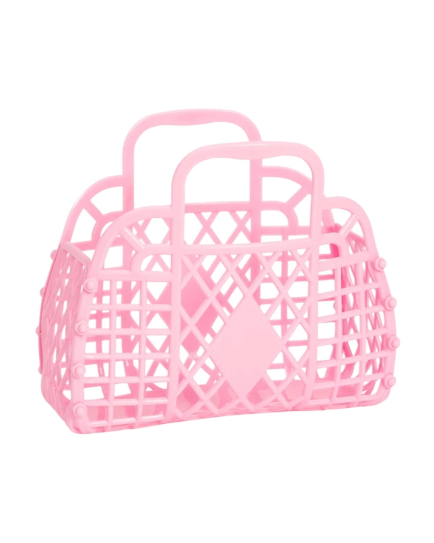 Sun Jellies Retro Basket Jelly Bag - Mini: Bubblegum Pink
