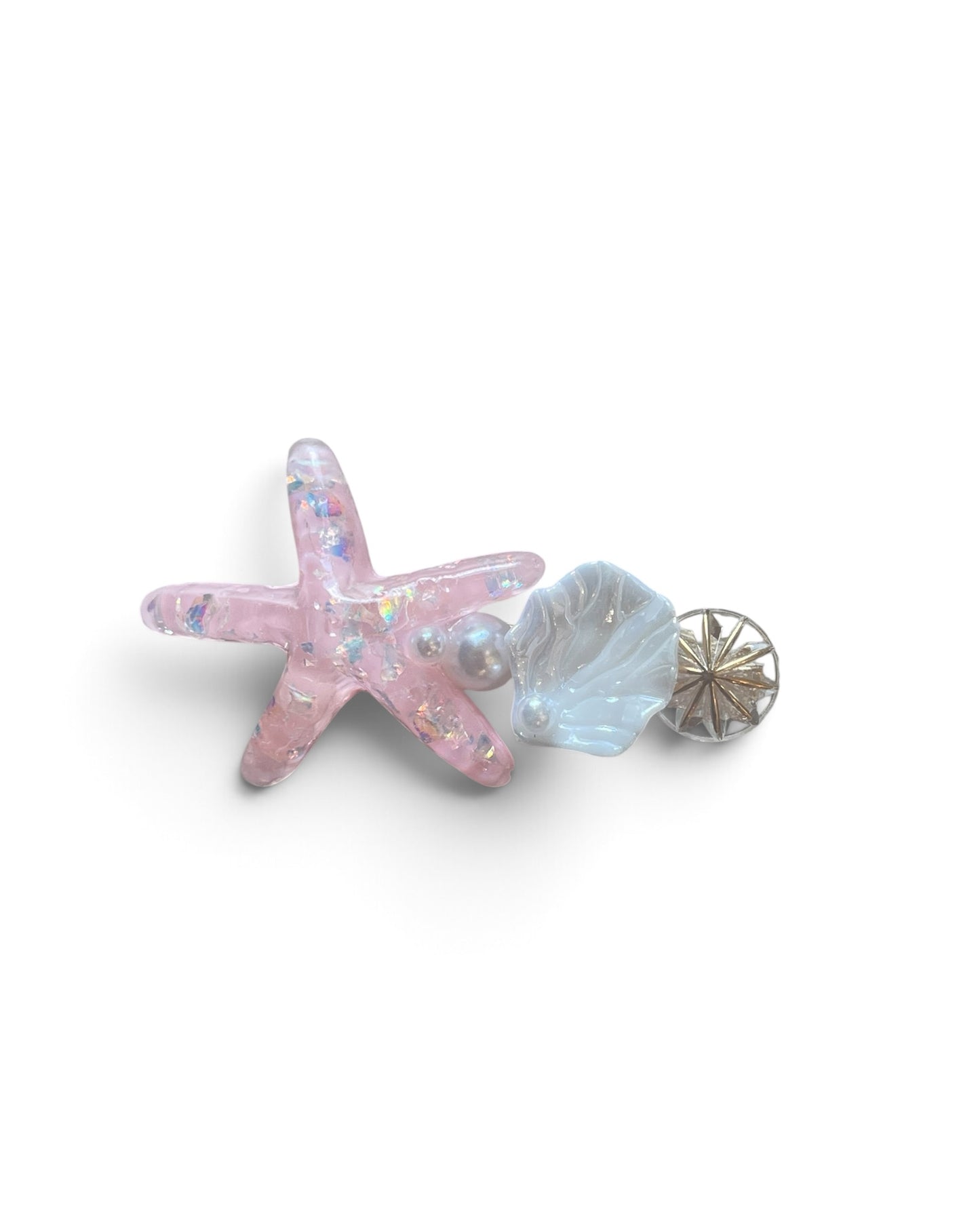 3 Shell Glitter Hair Clip