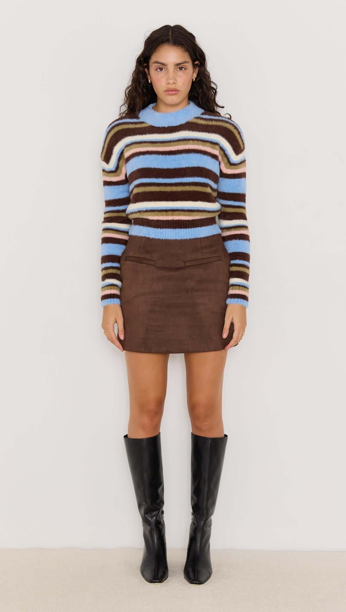 MINKPINK Poet Fluffy Stripe Sweater