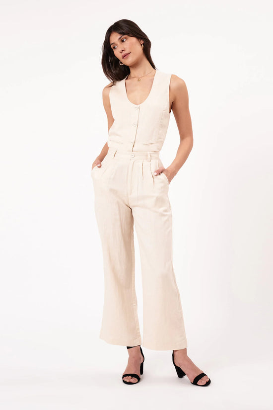 Rolla's Chloe Pleat Linen Pants Biscuit