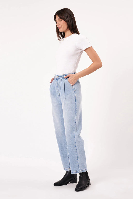 Rolla's Chloe Pleat Denim Jeans Light Blue