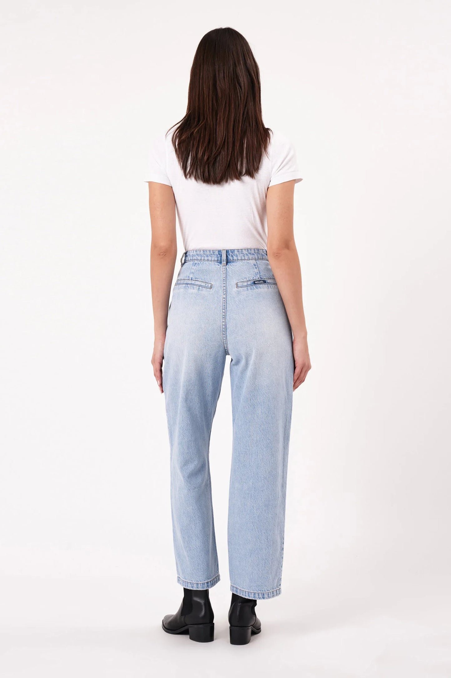 Rolla's Chloe Pleat Denim Jeans Light Blue