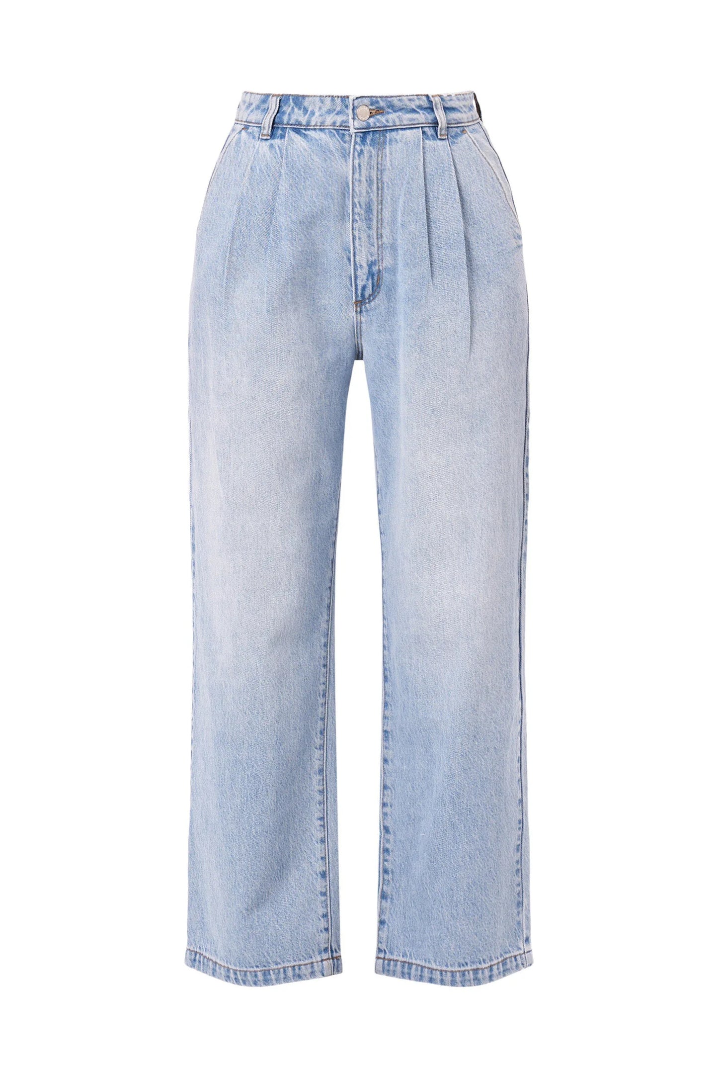 Rolla's Chloe Pleat Denim Jeans Light Blue