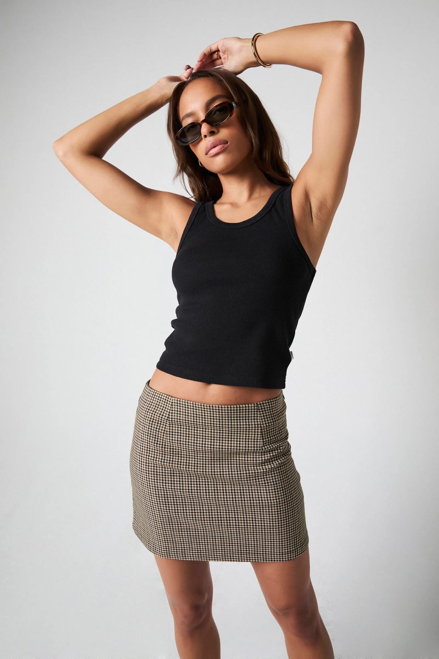 Rolla's City Skirt Brown Check