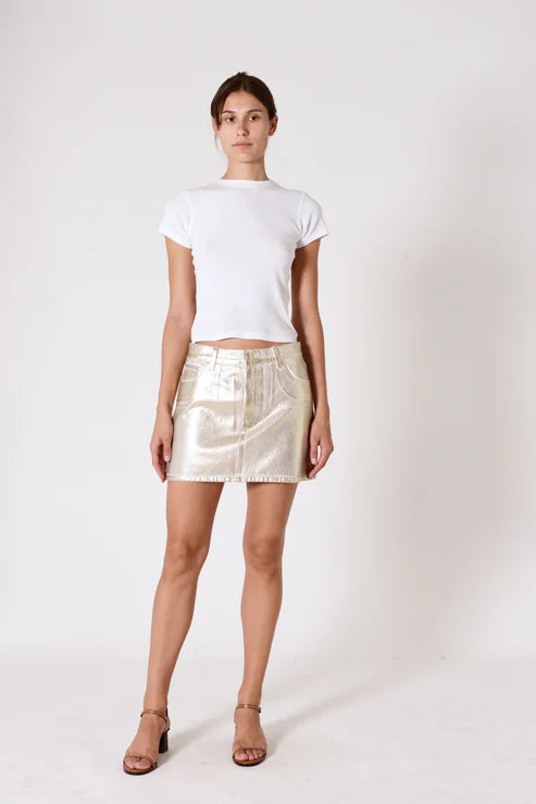 Rolla's 90's Relaxed Mini Skirt Gold Foil