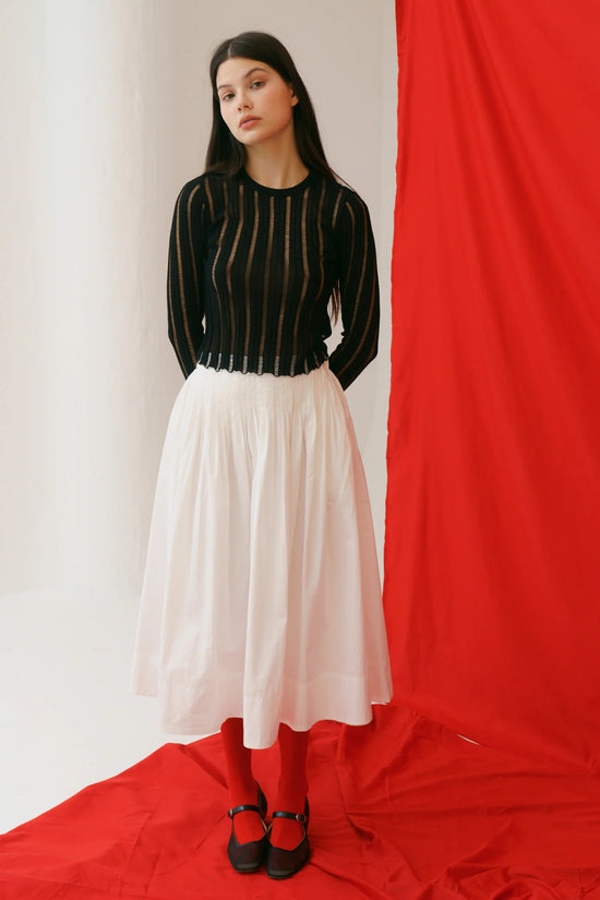 Find Me Now Uni Pleated Midi Skirt White – The Wander Shop Find Me Now Uni Pleated Midi Skirt White – The Wander Shop
