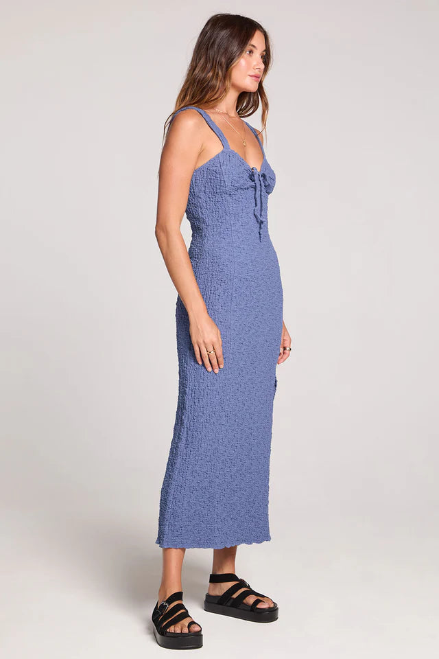 Saltwater Luxe Cannon Midi Dress Dusty Blue
