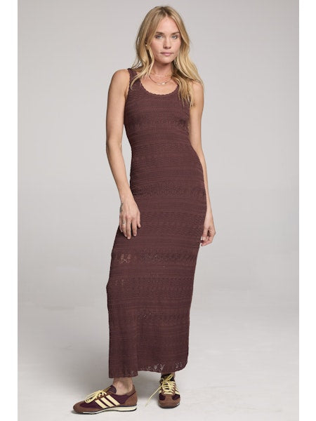 Saltwater Luxe Womens Pointelle Maxi Tank Dress, M, Brown Saltwater Luxe Womens Pointelle Maxi Tank Dress, M, Brown