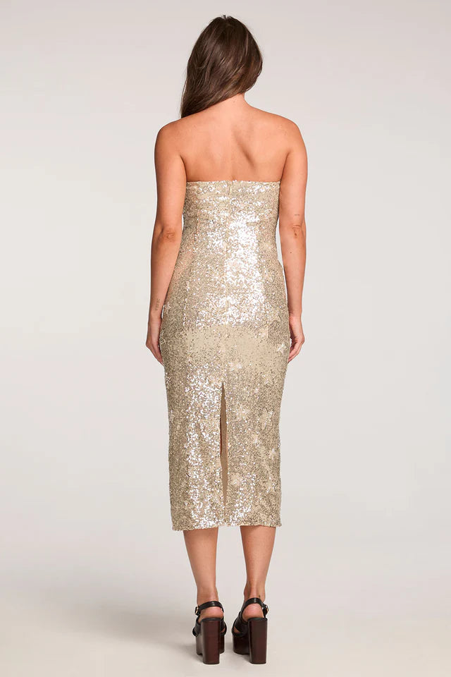 Saltwater Luxe Oaklie Champagne Midi Dress