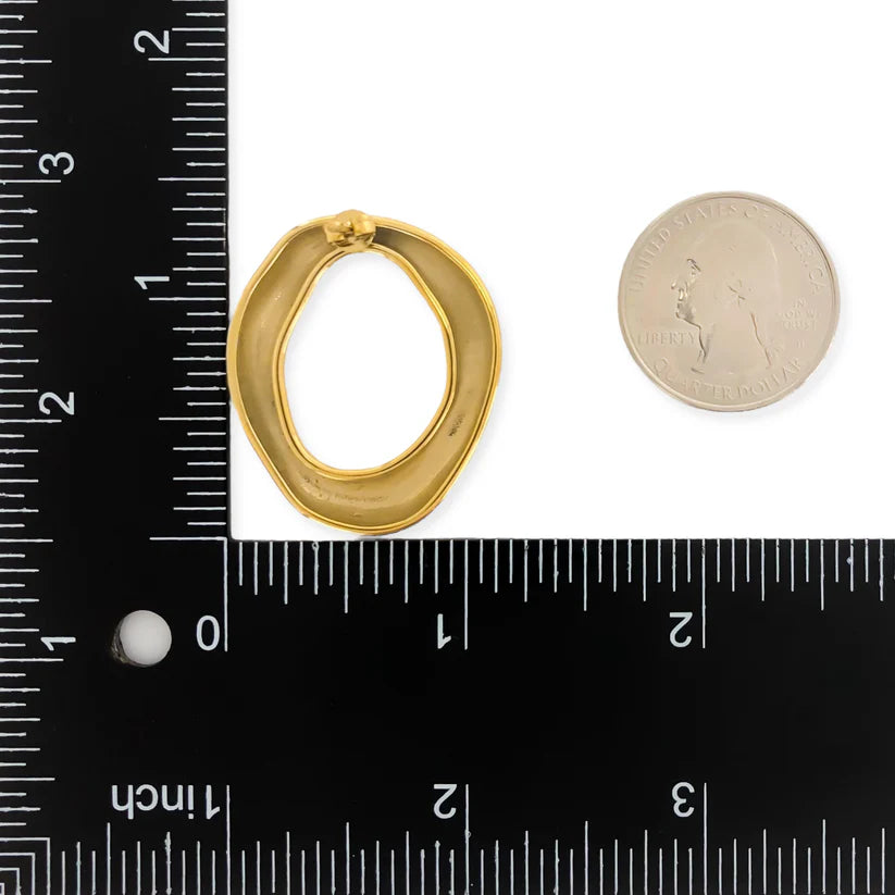 Oval Wavy Hoops