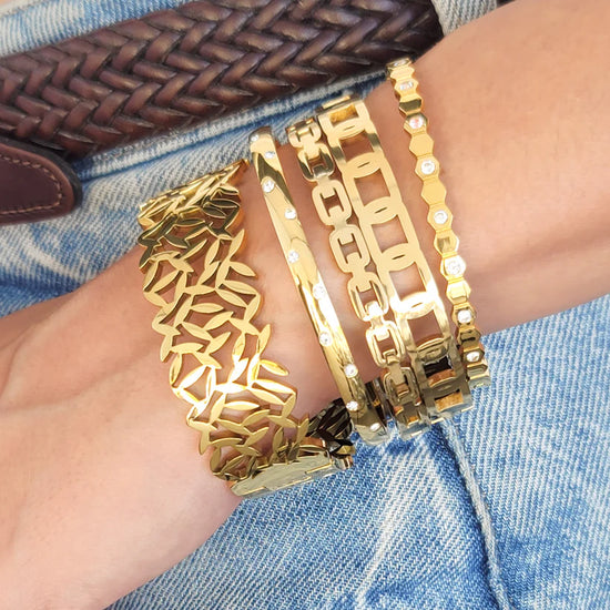 Load image into Gallery viewer, CZ Bangle Bracelet Water Resistant
