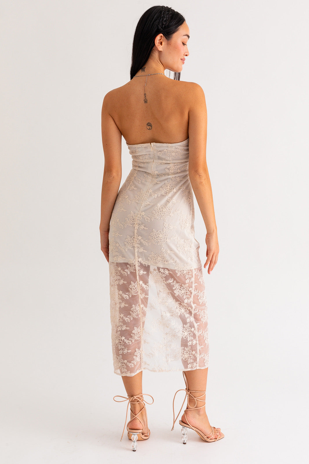 Vintage Lace Strapless Dress medium Vintage Lace Strapless Dress medium