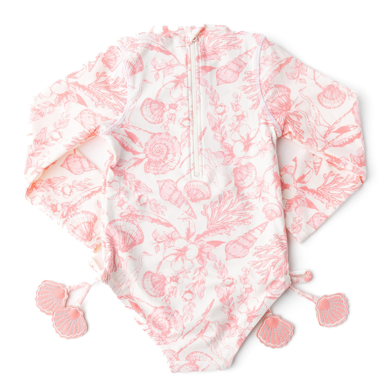 Shade Critters Seaside Toile Long Sleeve One Piece Suit Coral