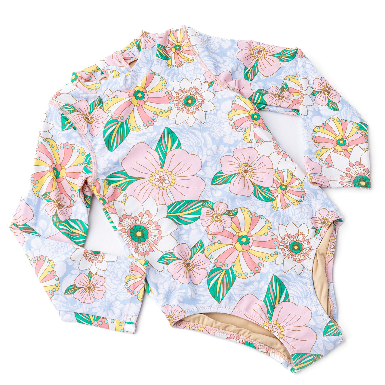 Shade Critters Retro Floral Girls L/S One Piece Suit