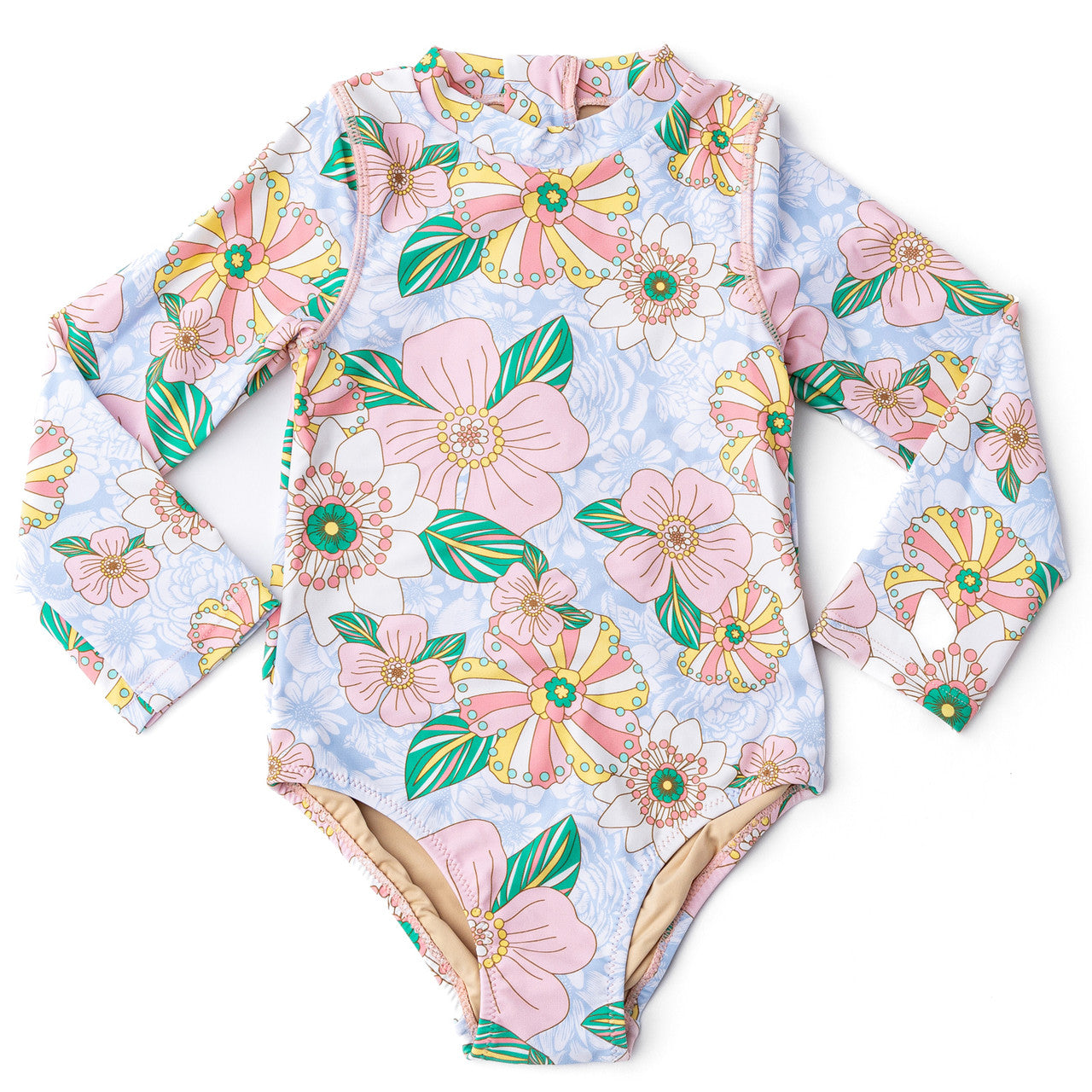 Shade Critters Retro Floral Girls L/S One Piece Suit