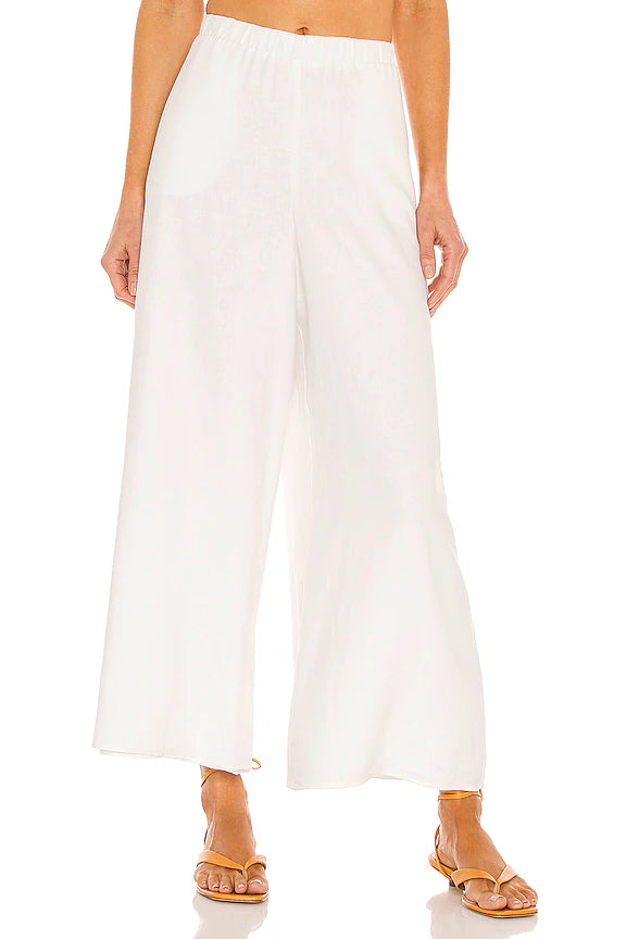Show Me Your Mumu Kick Back White Linen Pants