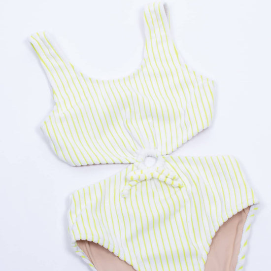 Lemon Stripe Terry Monokini