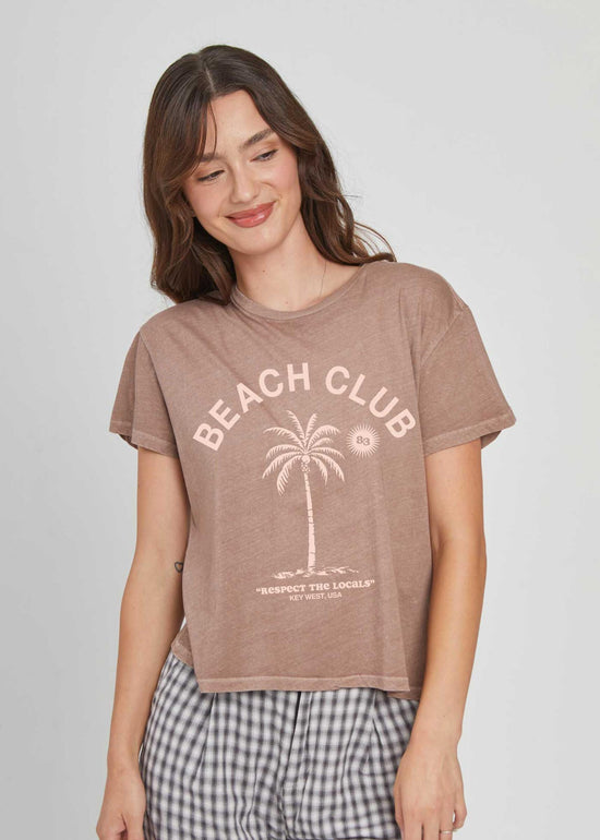 Girl Dangerous Beach Club Crop Graphic Tee