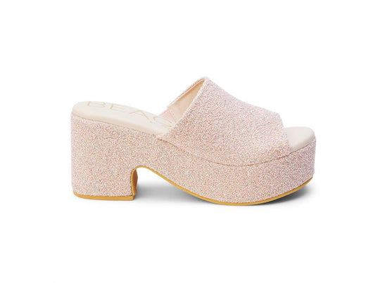 Beach By Matisse Terry Pink Glitter Platform Heel