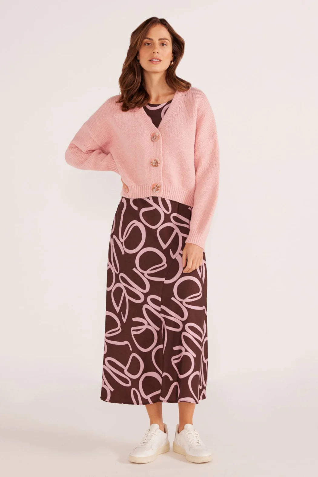 Mink Pink Rosie Relaxed Cardigan Blush Pink