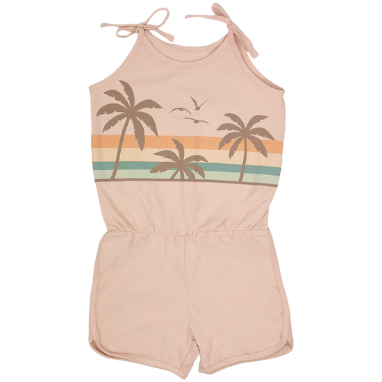 Tiny Whales Vacation Romper Faded Pink