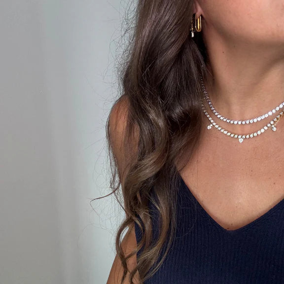 Nikkie Designs Serena Tennis Necklace Silver