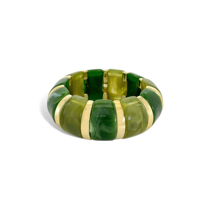 Resin Stretch Bracelet Green