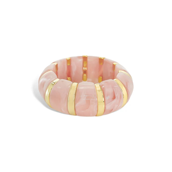 Resin Stretch Bracelet Pink
