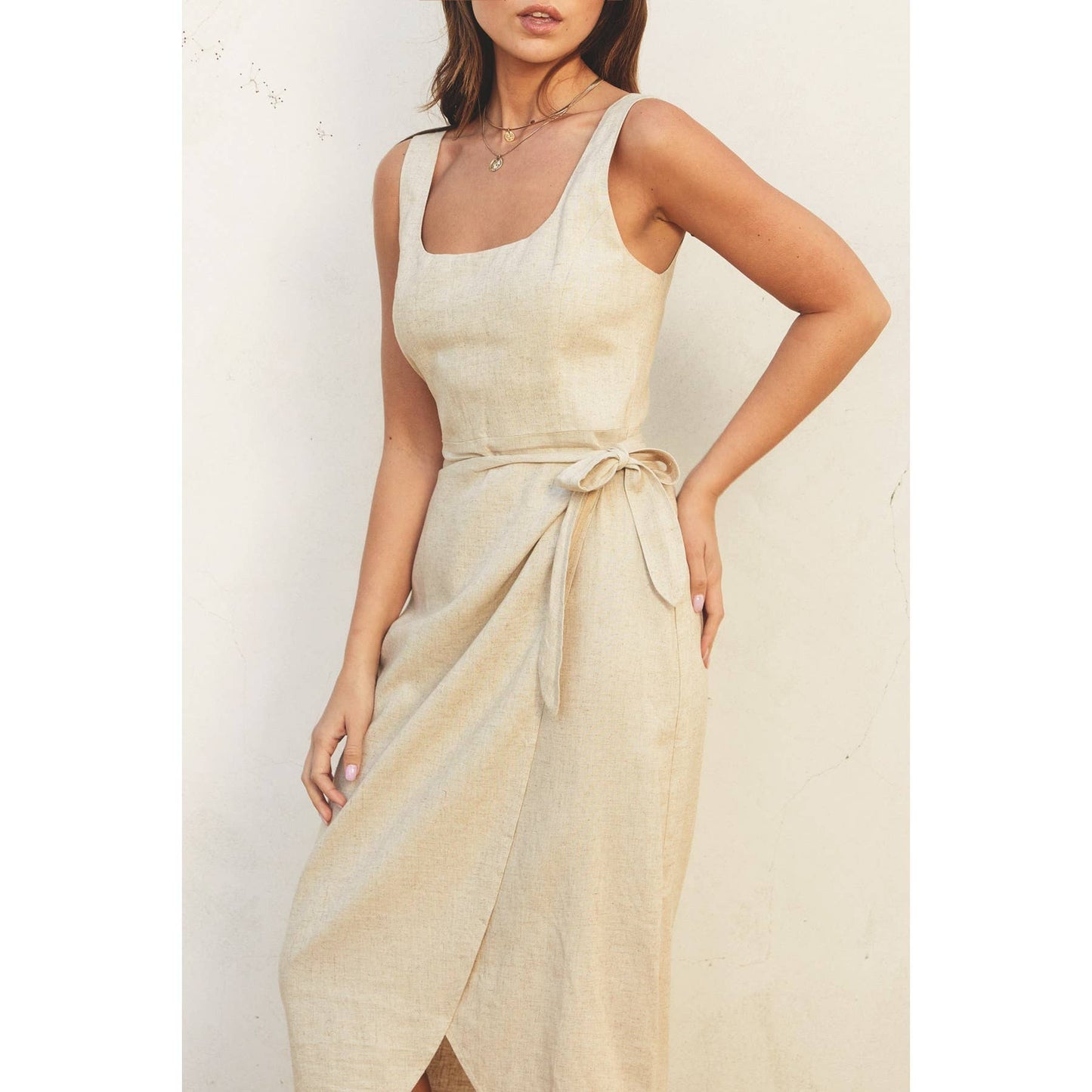 Tulip Hem Midi Wrap Dress