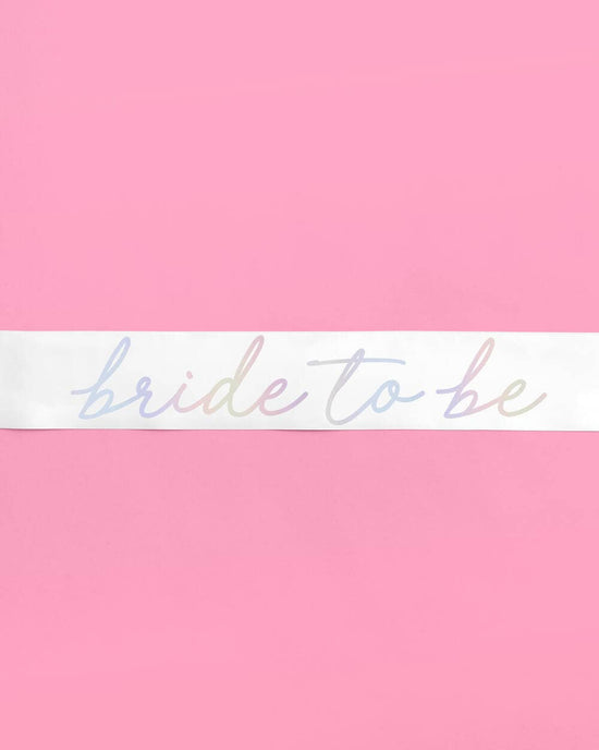 White Bride To Be Sash