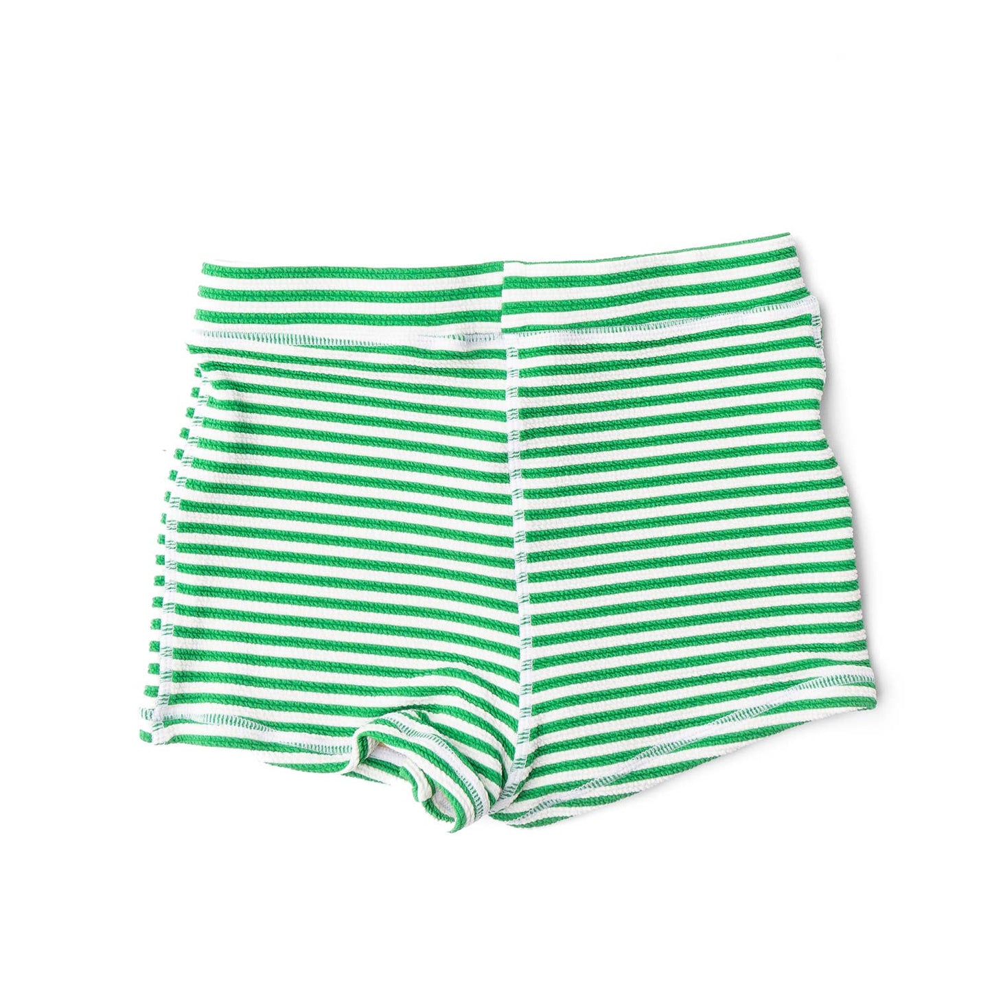 Shade Critters Green Stripe Ribbed Swim Shorts