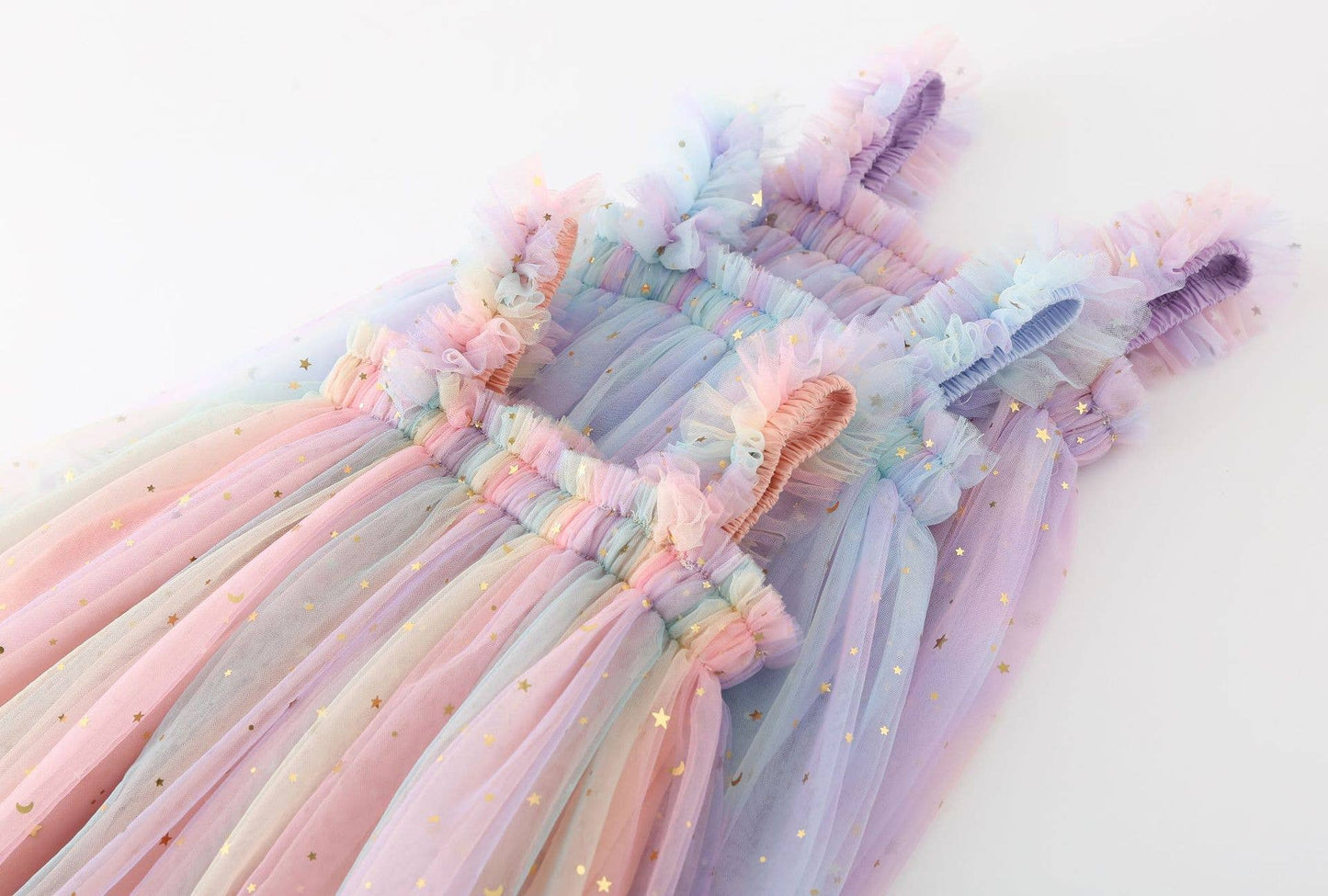 Girls Sequin Stars Mesh Dress